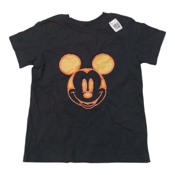 Disney Other - Disney Mickey Mouse Black T-Shirt Toddler Size 3T Orange Gold Face Print NWT